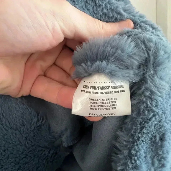 852 NEW Apparis Tukio Faux Fur Jacket in Steel Blue Size XS - Picture 5 of 6